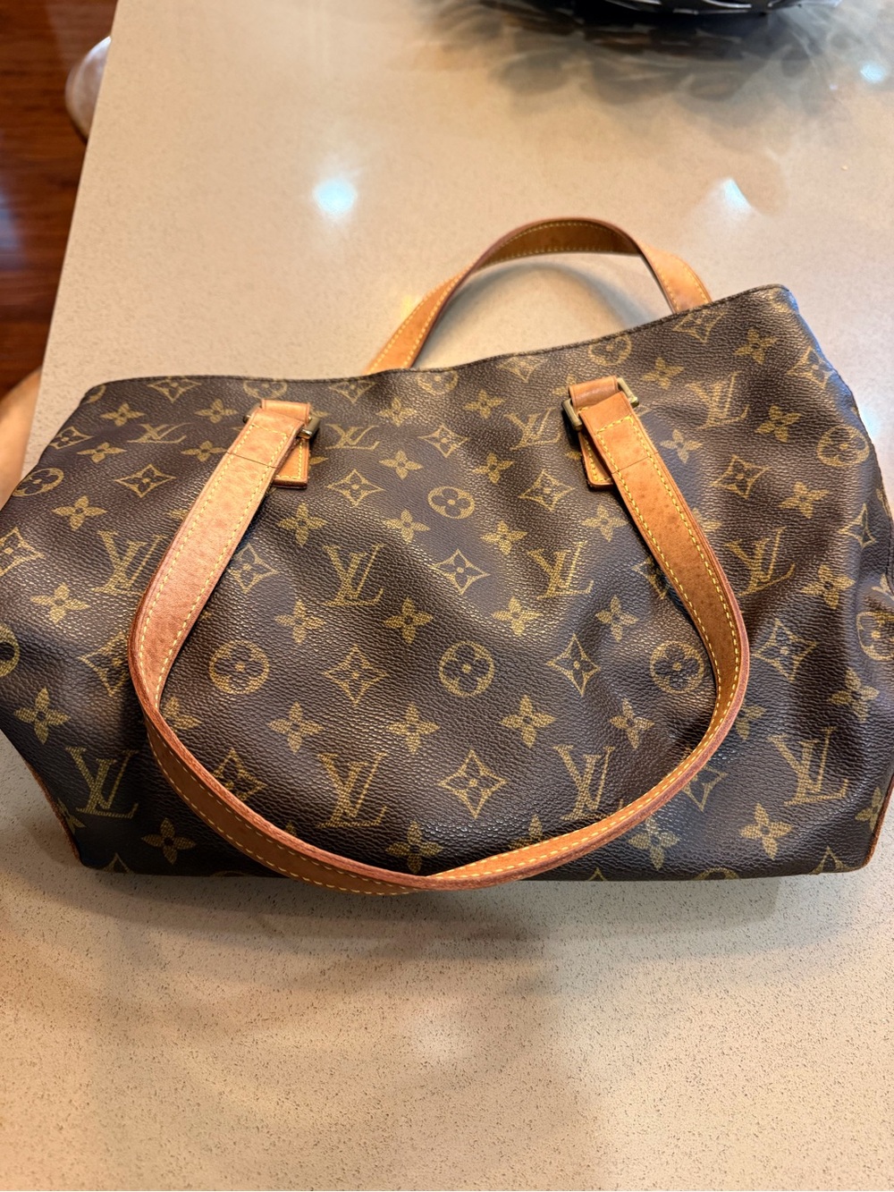 Canvas monogram Cabas Piano Shoulder Bag - Picture 11 of 14